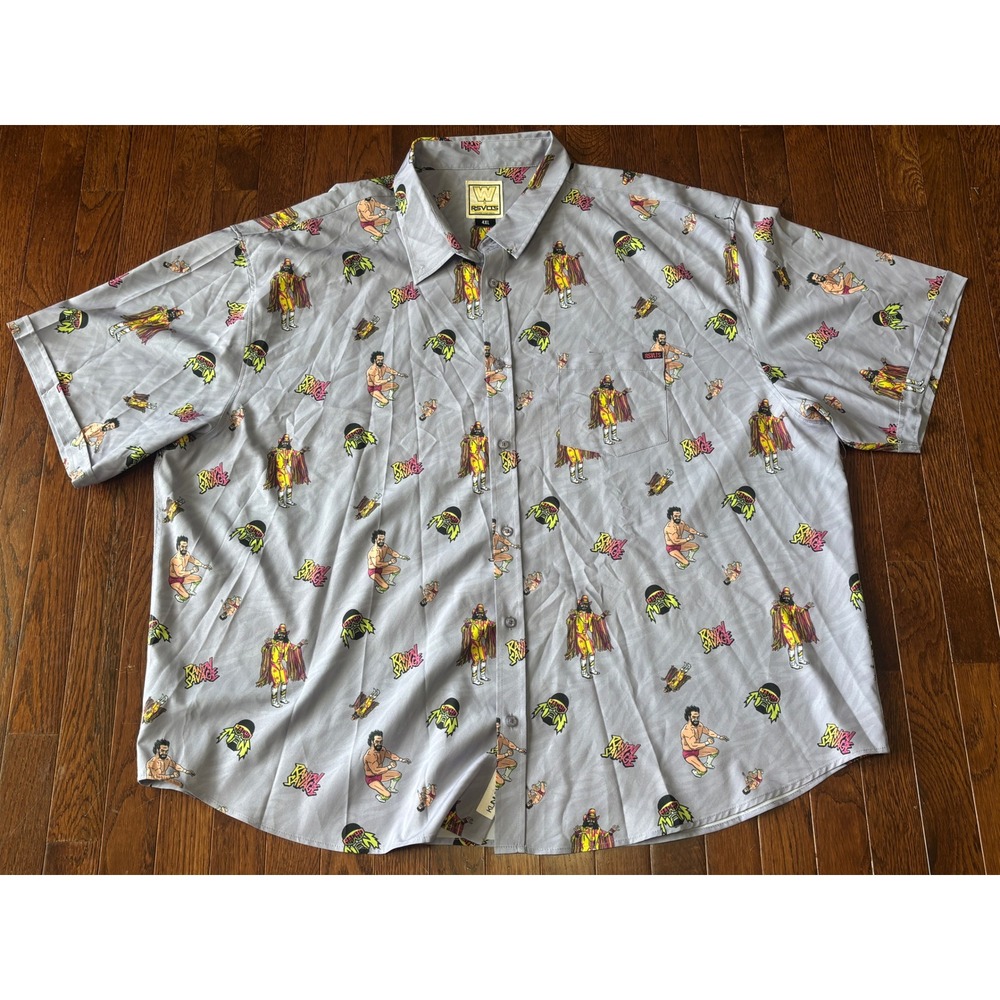 RSVLTS WWE Randy Macho Man Savage Kunuflex Shirt Mens 4XL Short Sleeve